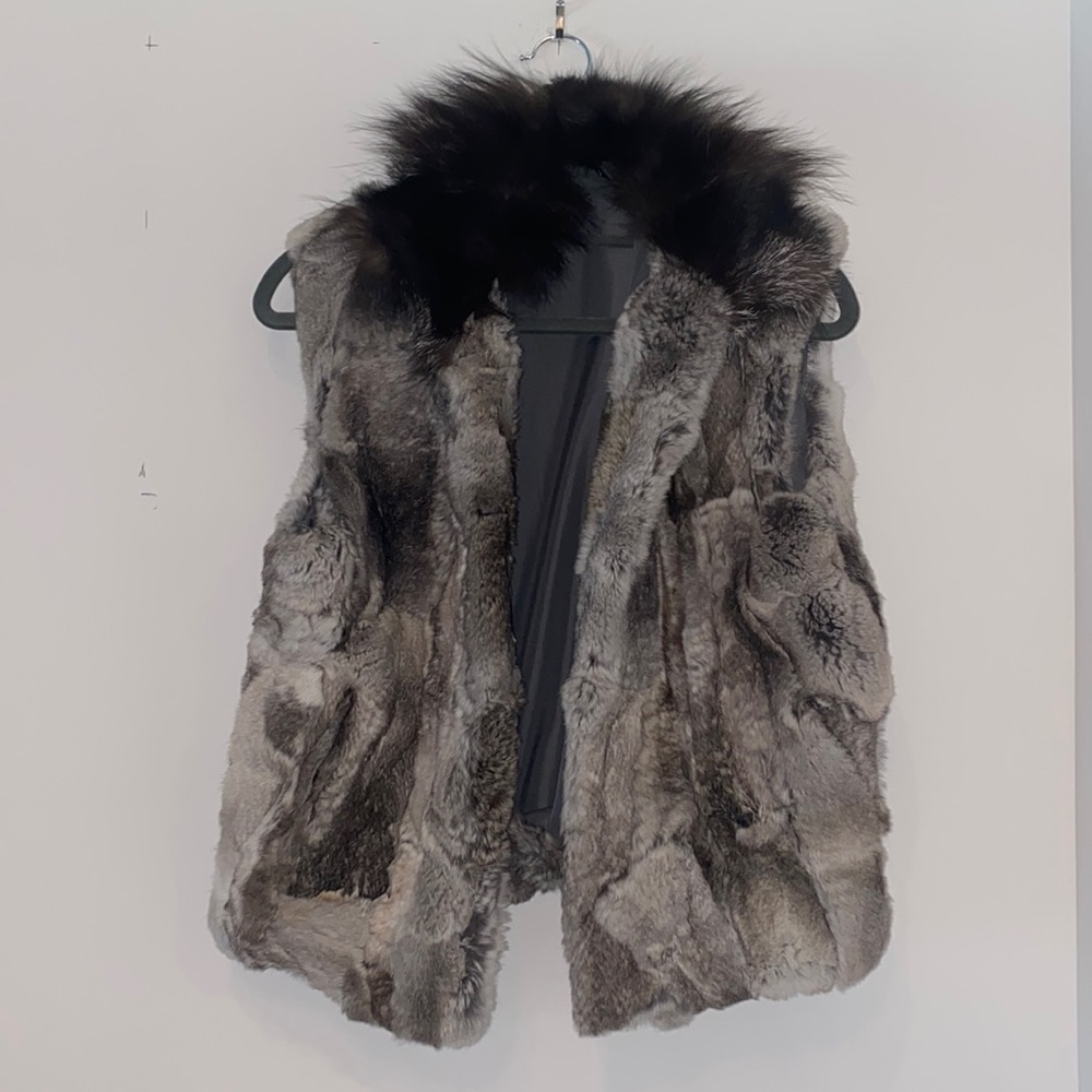 Real Rabbit and Fox Fur Vest
